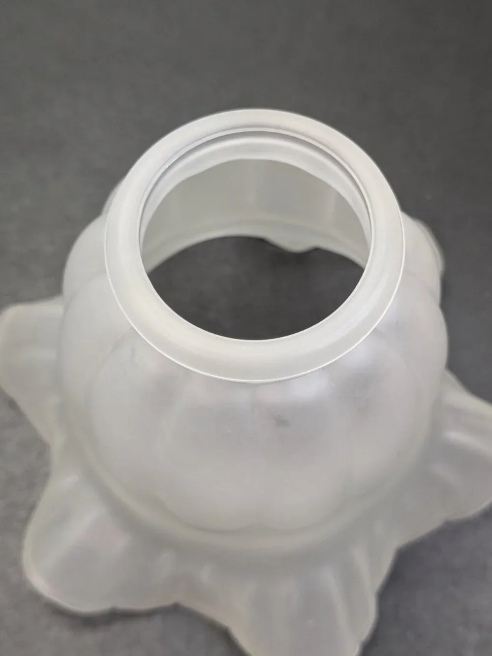 Frosted Glass Tulip Light Shade Replacement Ruffled Fluted Edge DIY craft proj.